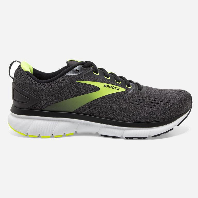 Brooks Transmit 3 Australia - Men's Road Running Shoes - Black/GreenYellow/Blackened Pearl/Nightlife